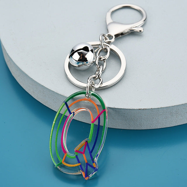 Cute Acrylic Letter Pendant Keychains for Women