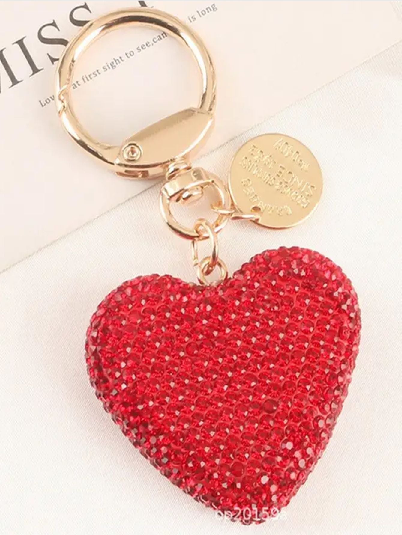 Peach Heart Couple Keychains - Stylish Handbag Pendant