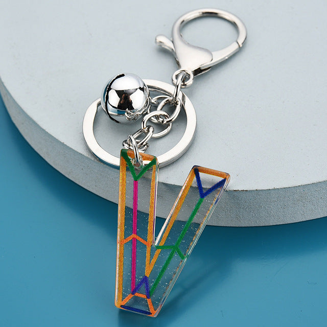 Cute Acrylic Letter Pendant Keychains for Women