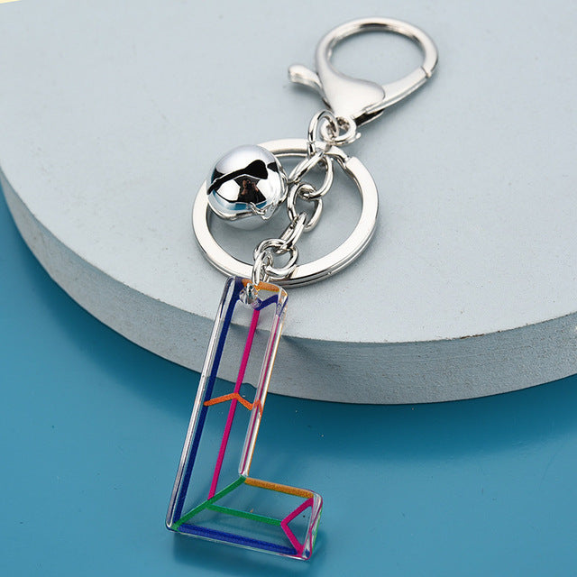 Cute Acrylic Letter Pendant Keychains for Women
