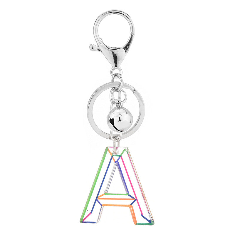 Cute Acrylic Letter Pendant Keychains for Women