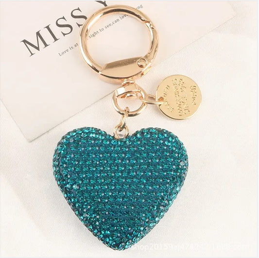 Peach Heart Couple Keychains - Stylish Handbag Pendant
