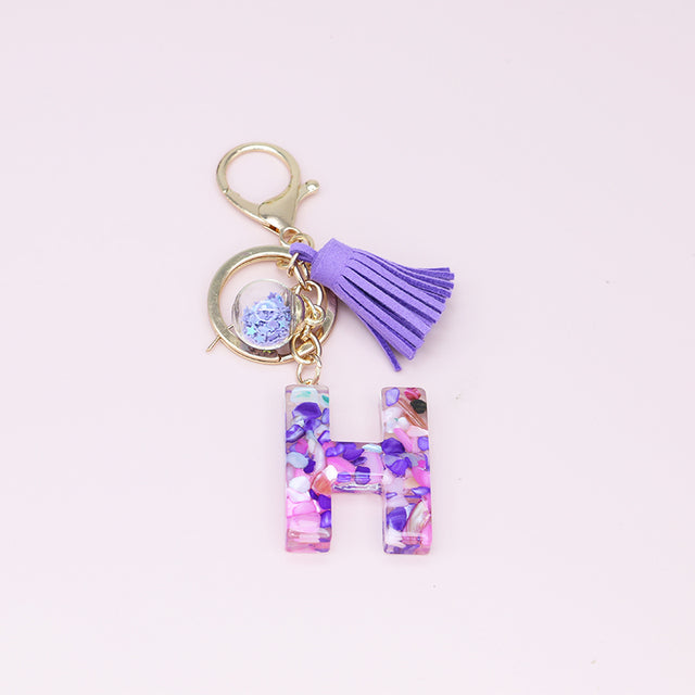 Fashion Tassel Keychains with A-Z Initials for Handbags