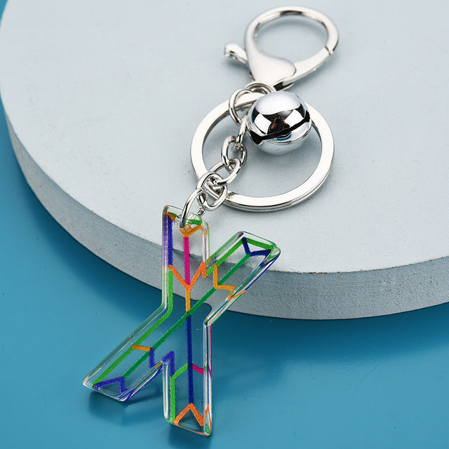 Cute Acrylic Letter Pendant Keychains for Women