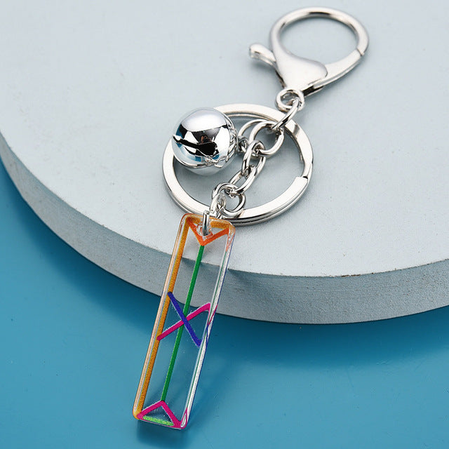 Cute Acrylic Letter Pendant Keychains for Women