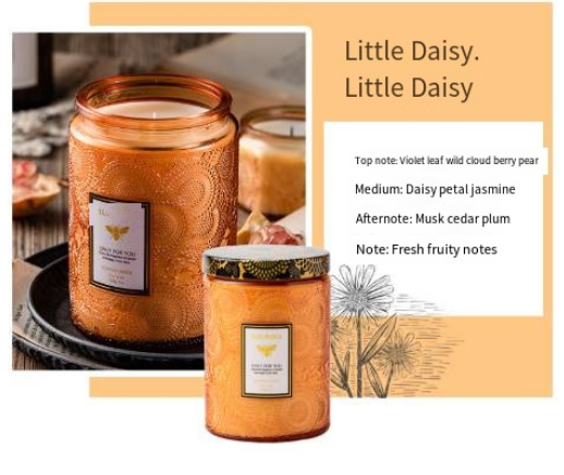 Embossed Glass Soy Aromatherapy Candles