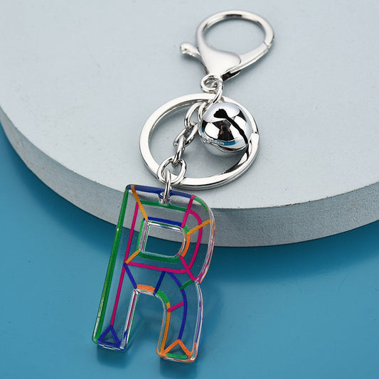 Cute Acrylic Letter Pendant Keychains for Women