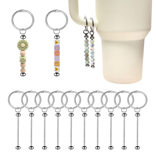 YUESEK 16Pcs Stanley Cup Accessories Beadable Keychains Water Bottle Handle Chains