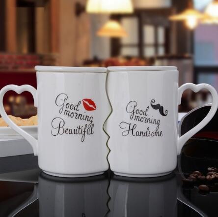 Couple's Ceramic Mugs Set - Personalized Design