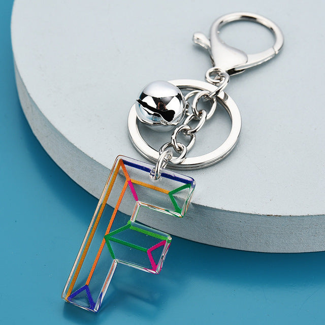 Cute Acrylic Letter Pendant Keychains for Women