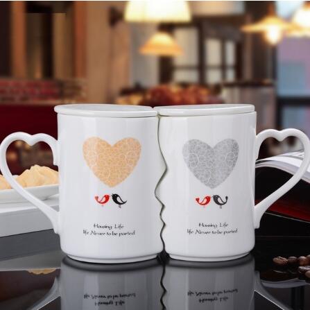 Couple's Ceramic Mugs Set - Personalized Design