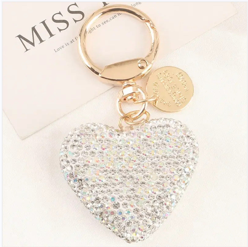Peach Heart Couple Keychains - Stylish Handbag Pendant