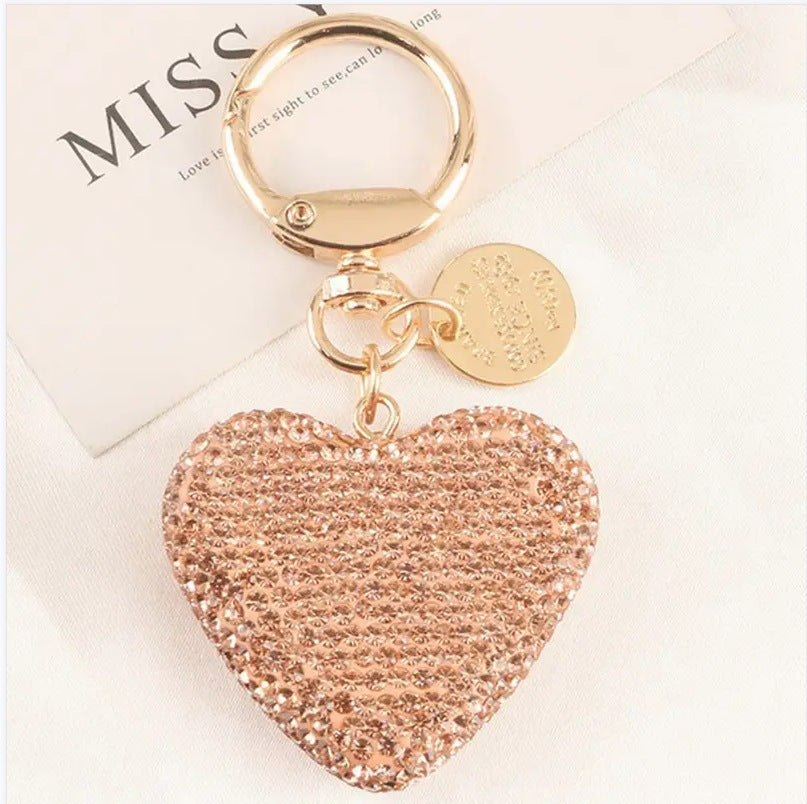 Peach Heart Couple Keychains - Stylish Handbag Pendant