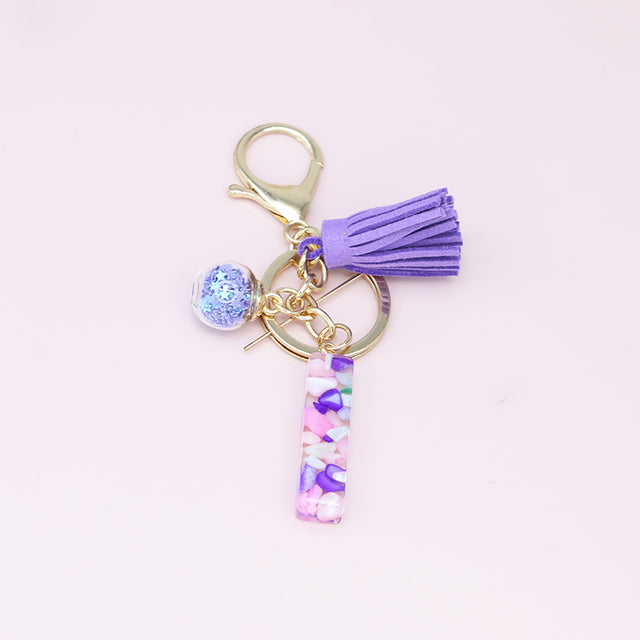 Fashion Tassel Keychains with A-Z Initials for Handbags