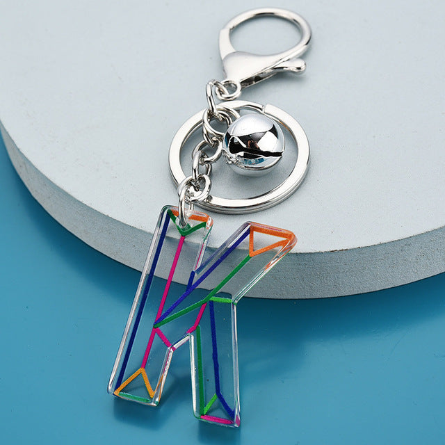 Cute Acrylic Letter Pendant Keychains for Women