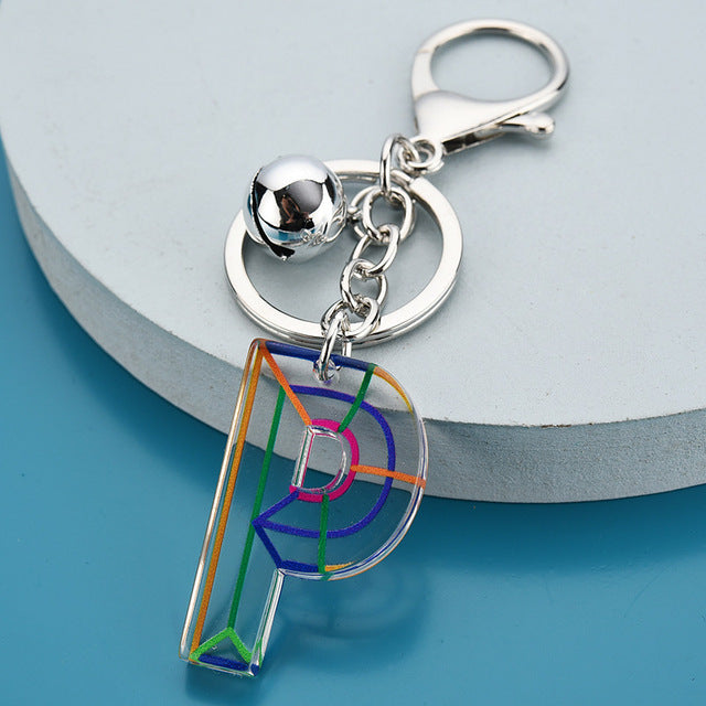 Cute Acrylic Letter Pendant Keychains for Women