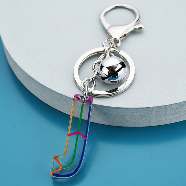 Cute Acrylic Letter Pendant Keychains for Women