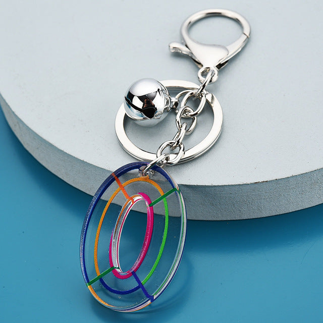 Cute Acrylic Letter Pendant Keychains for Women