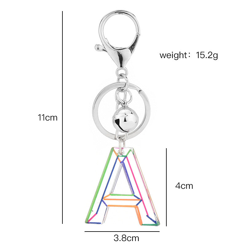 Cute Acrylic Letter Pendant Keychains for Women