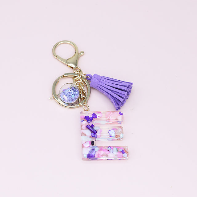 Fashion Tassel Keychains with A-Z Initials for Handbags