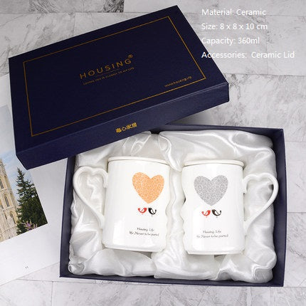 Couple's Ceramic Mugs Set - Personalized Design