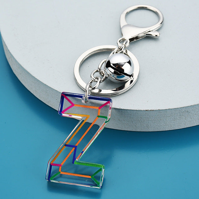 Cute Acrylic Letter Pendant Keychains for Women
