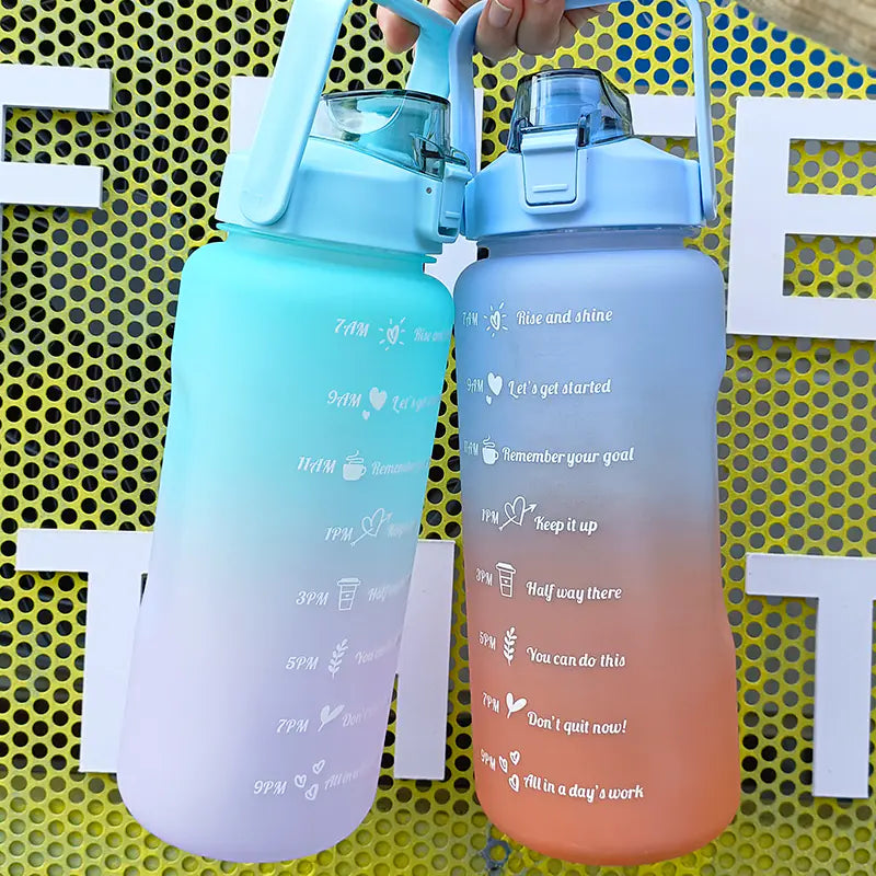 Inspirational Sports Water Bottle with Stickers, Portable