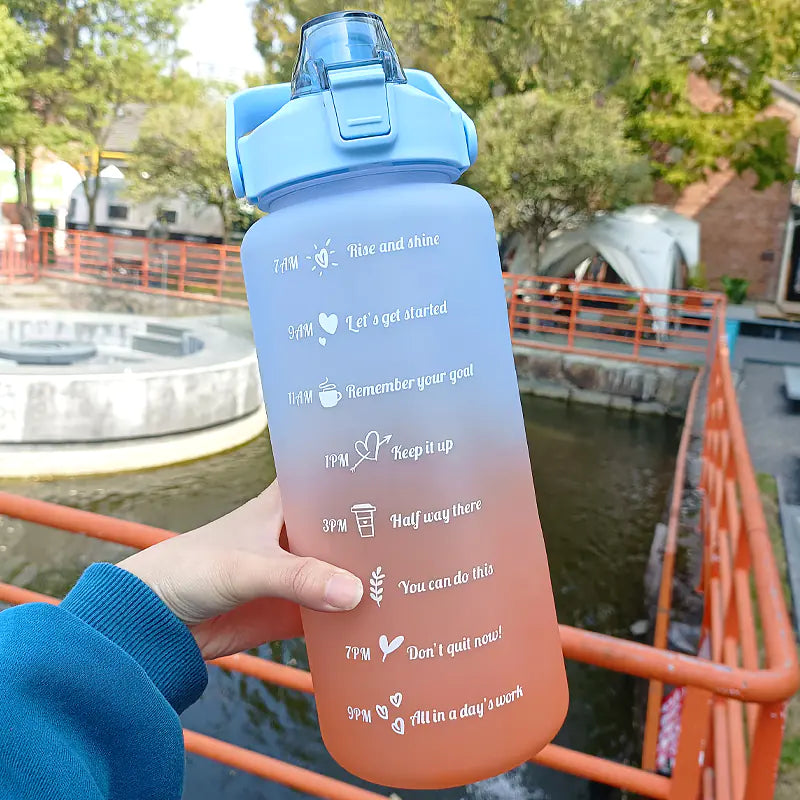Inspirational Sports Water Bottle with Stickers, Portable